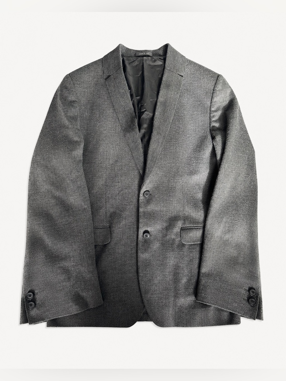 Emporio Armani Matt Line Grey Herringbone Tailored Blazer Jacket Classic 56